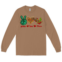 Toasted Coconut Peace Love Mexico Long Sleeve Tee - texasbilliewilder