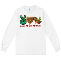 White Peace Love Mexico Long Sleeve Tee - texasbilliewilder