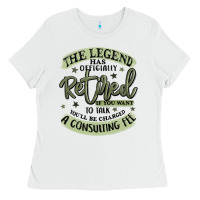 White the legend has officially retired Ladies Tee - MaliasSmallBusiness