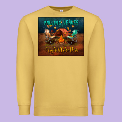 Falling Leaves And Nights Like This Mouse Pad Premium Sweatshirt Designed By Bundleandbundleshop