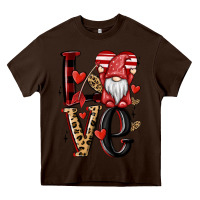 Chocolate Brown love gnome Heavy Core Tee - MaliasSmallBusiness
