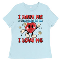 Baby Blue i have me i take care of me i love me Ladies Tee - MaliasSmallBusiness