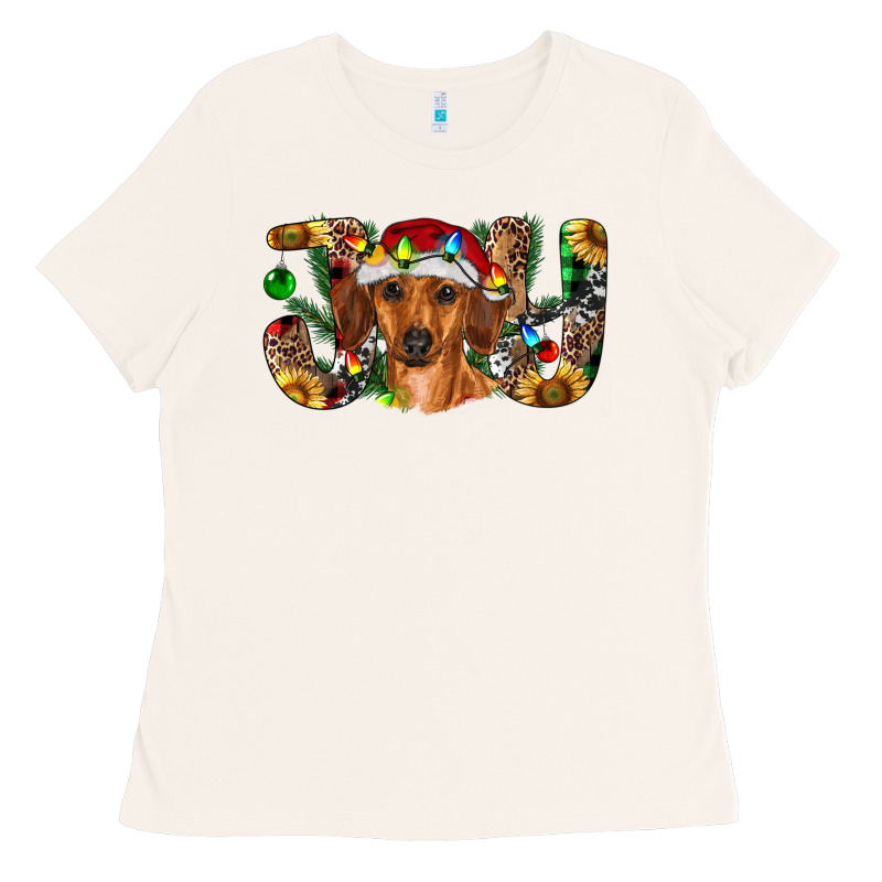Dachshund Christmas Joy Ladies Tee by RanaPortraitStore | Teevron