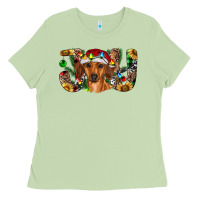Matcha dachshund christmas joy Ladies Tee - RanaPortraitStore
