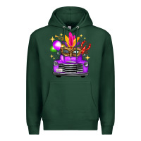 Sports Green Mardi Gras Truck Leopard Mask Premium Hoodie - FaDigitalArtStudio
