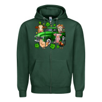 Sports Green St. Patrick's farm animal truck Zipper Hoodie - OliviaCreatesArt
