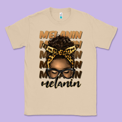 Melanin Afro Messy Bun Classic Tee Designed By Artiststas