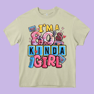 I'm A 80's Kinda Girl Heavy Core Tee Designed By Maliassmallbusiness
