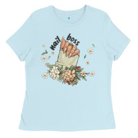 Baby Blue nail boss Ladies Tee - MaliasSmallBusiness