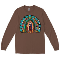 Chestnut Lady Of Guadalupe Rainbow Long Sleeve Tee - RanaPortraitStore