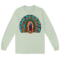 Matcha Lady Of Guadalupe Rainbow Long Sleeve Tee - RanaPortraitStore