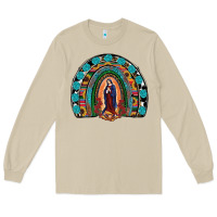 Mushroom Lady Of Guadalupe Rainbow Long Sleeve Tee - RanaPortraitStore