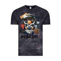 Cloud Black pilot life gnome Vintage Tee - BarkalooDesign