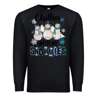 Black Chillin With My Snowmies Premium Sweatshirt - FaDigitalArtStudio