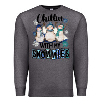 Charcoal Heather Chillin With My Snowmies Premium Sweatshirt - FaDigitalArtStudio