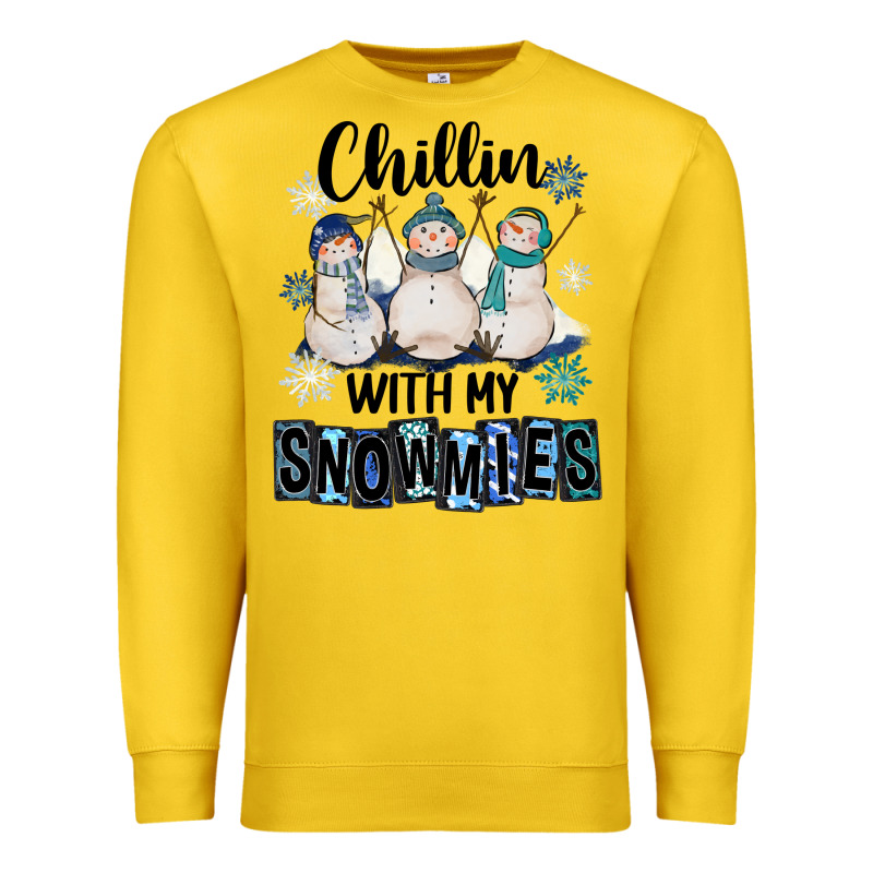 Chillin With My Snowmies Premium Sweatshirt by FaDigitalArtStudio | Teevron