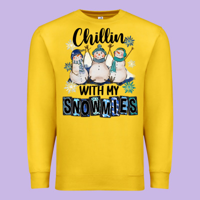Chillin With My Snowmies Premium Sweatshirt Designed By Fadigitalartstudio