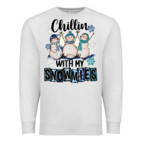 Oatmeal Heather Chillin With My Snowmies Premium Sweatshirt - FaDigitalArtStudio