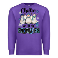 Purple Chillin With My Snowmies Premium Sweatshirt - FaDigitalArtStudio