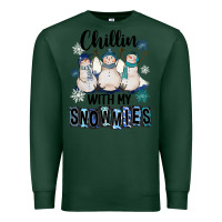 Sports Green Chillin With My Snowmies Premium Sweatshirt - FaDigitalArtStudio