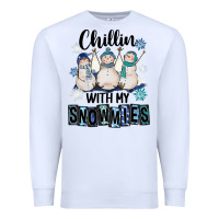 White Chillin With My Snowmies Premium Sweatshirt - FaDigitalArtStudio