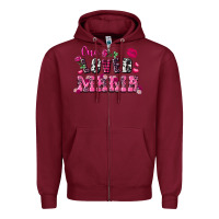 Burgundy One loved mama Valentine's Day Zipper Hoodie - FaDigitalArtStudio