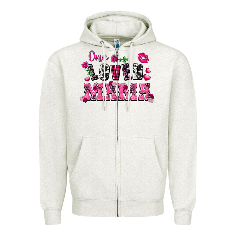 One Loved Mama Valentine's Day Zipper Hoodie by FaDigitalArtStudio | Teevron