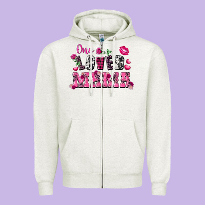 One Loved Mama Valentine's Day Zipper Hoodie Designed By Fadigitalartstudio