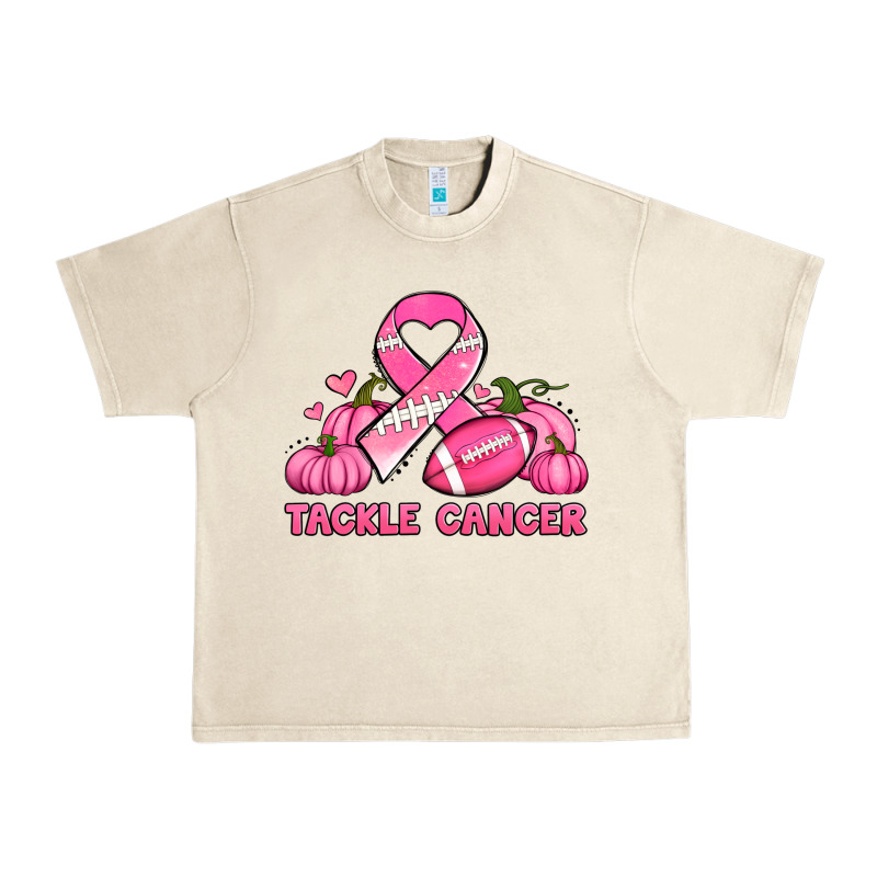 Tackle Cancer Pumpkins Football And Ribbon Breast Cancer Awareness Urban Heavy Tee by Jasminsmagicworld | Teevron