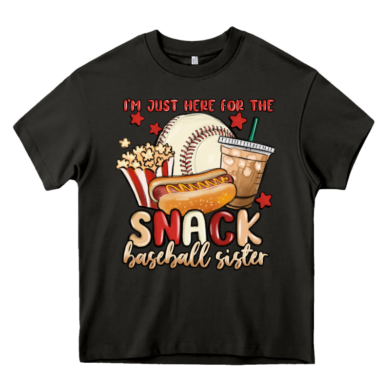 I'm Just Here For The Snack Baseball Sister Heavy Core Tee by MaliasSmallBusiness | Teevron