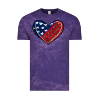 Cloud Purple leopard with american flag Vintage Tee - RanaPortraitStore
