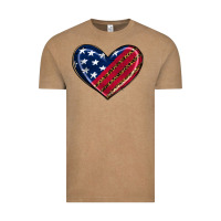 Vintage Coffee leopard with american flag Vintage Tee - RanaPortraitStore