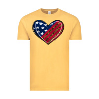 Vintage Mustard leopard with american flag Vintage Tee - RanaPortraitStore