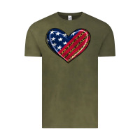 Vintage Olive leopard with american flag Vintage Tee - RanaPortraitStore