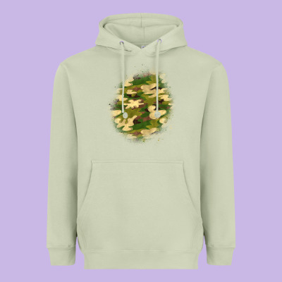 Camouflage Patch 5 Heavyweight Hoodie Designed By Bundleandbundleshop