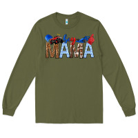 Army Green Boy Mama Long Sleeve Tee - texasbilliewilder