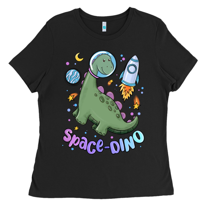 Space Dino Ladies Tee by MaliasSmallBusiness | Teevron