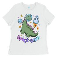 White space dino Ladies Tee - MaliasSmallBusiness