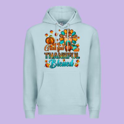Grateful Thankful Blessed Thanksgiving Cold Drink Premium Hoodie Designed By Fadigitalartstudio