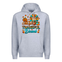 Heather Grey Grateful Thankful Blessed Thanksgiving Cold Drink Premium Hoodie - FaDigitalArtStudio