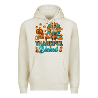 Oatmeal Heather Grateful Thankful Blessed Thanksgiving Cold Drink Premium Hoodie - FaDigitalArtStudio