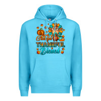 Ocean Blue Grateful Thankful Blessed Thanksgiving Cold Drink Premium Hoodie - FaDigitalArtStudio