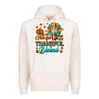 Pale Pink Grateful Thankful Blessed Thanksgiving Cold Drink Premium Hoodie - FaDigitalArtStudio