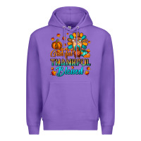 Purple Grateful Thankful Blessed Thanksgiving Cold Drink Premium Hoodie - FaDigitalArtStudio