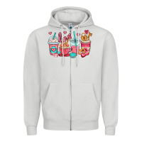 Dove Grey valentines day coffee cups (1) Zipper Hoodie - OliviaCreatesArt