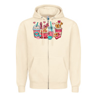 Sandshell valentines day coffee cups (1) Zipper Hoodie - OliviaCreatesArt
