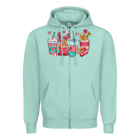 Seafoam valentines day coffee cups (1) Zipper Hoodie - OliviaCreatesArt