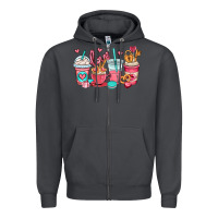 Smoke valentines day coffee cups (1) Zipper Hoodie - OliviaCreatesArt