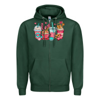 Sports Green valentines day coffee cups (1) Zipper Hoodie - OliviaCreatesArt