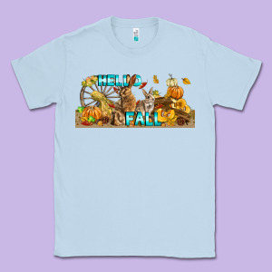 Hello Fall Rabbit Classic Tee Designed By Lillyallendesigns